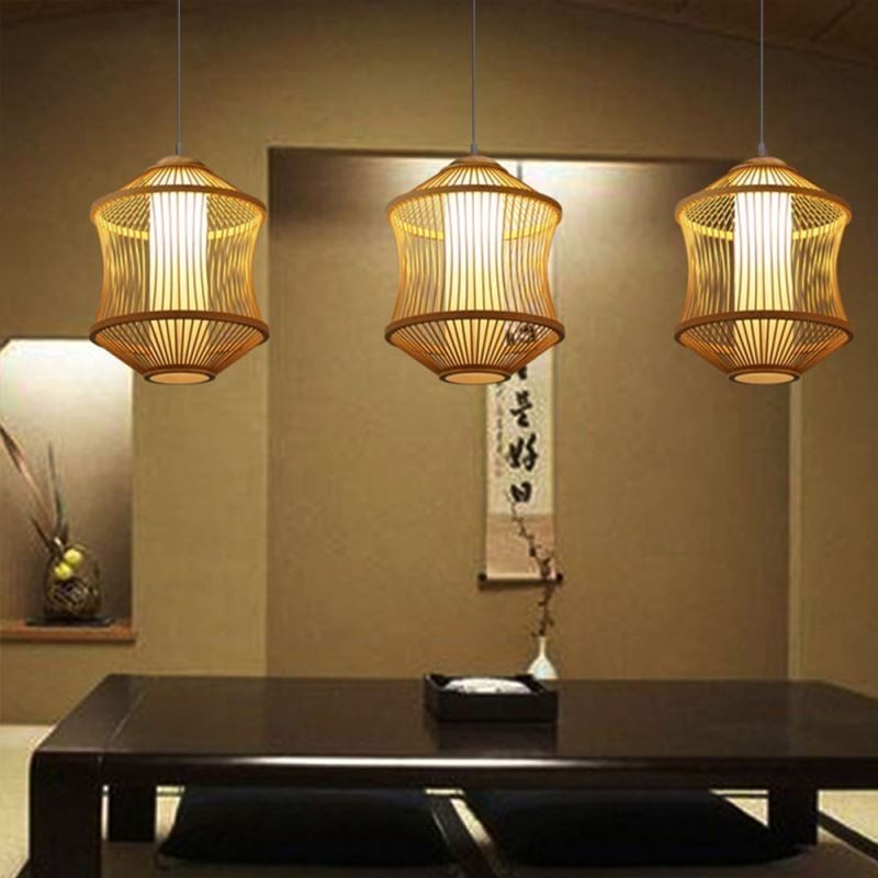 Lampada a sospensione Visual Comfort Bamboo a gabbia