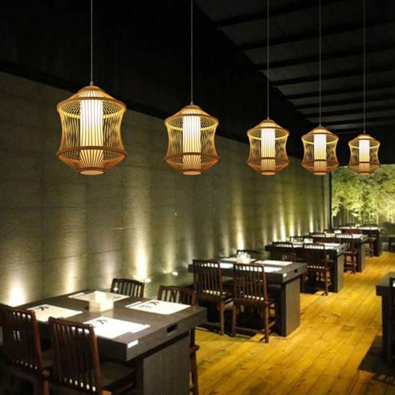 Lampada a sospensione Visual Comfort Bamboo a gabbia