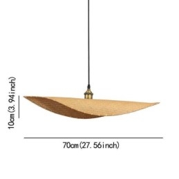 Lampada a sospensione a foglia in bambù, tessuta a mano, 1/2/3/4 luci, E26/E27