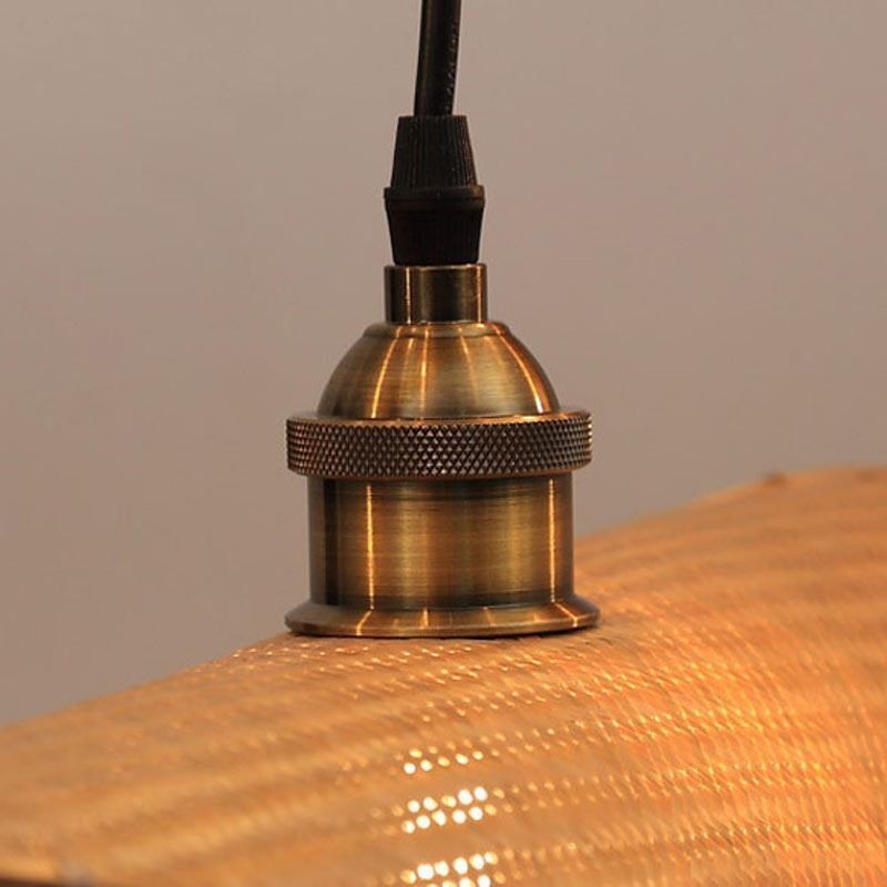 Lampada a sospensione a foglia in bambù, tessuta a mano, 1/2/3/4 luci, E26/E27