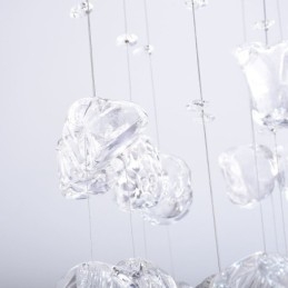Lampada a sospensione nordica in vetro a farfalla, 6 luci GU10, 50 x 50 x 100 cm