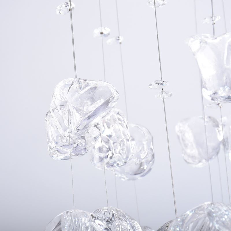 Lampada a sospensione nordica in vetro a farfalla, 6 luci GU10, 50 x 50 x 100 cm