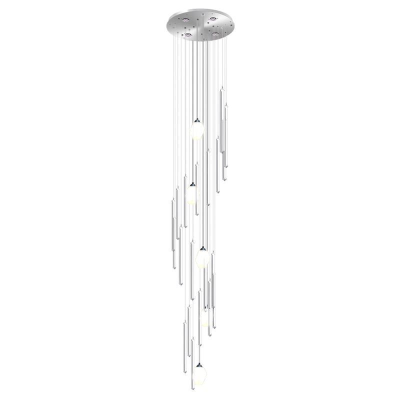 Lampadario a sospensione moderno a grappolo in cristallo per scale duplex 40×215 cm