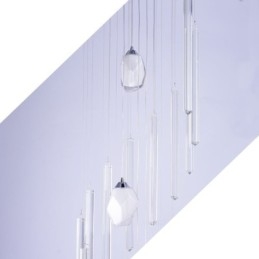 Lampadario a sospensione moderno a grappolo in cristallo per scale duplex 40×215 cm