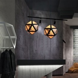 Lampada a sospensione geometrica a diamante traslucida 3D
