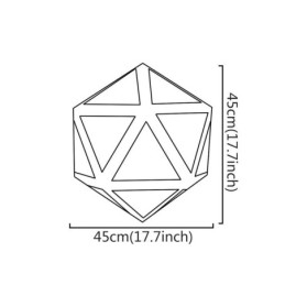 Lampada a sospensione geometrica a diamante traslucida 3D