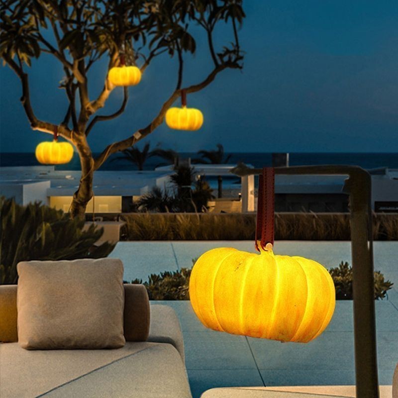 Lanterna portatile a forma di zucca, lampada giapponese retrò da esterno