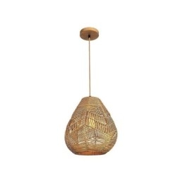 Lampada a sospensione nordica retrò con paralume intrecciato a mano in corda di carta naturale