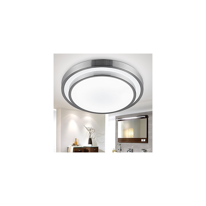 Plafoniera da incasso rotonda moderna LED integrato 35 cm bianca e argento