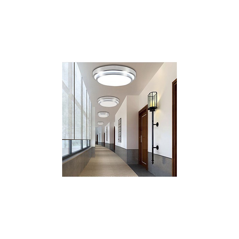 Plafoniera da incasso rotonda moderna LED integrato 35 cm bianca e argento