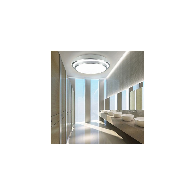 Plafoniera da incasso rotonda moderna LED integrato 35 cm bianca e argento