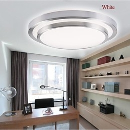 Plafoniera da incasso rotonda moderna LED integrato 35 cm bianca e argento