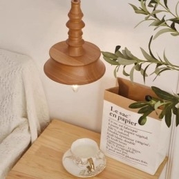 Lampada a sospensione in legno di gomma vintage semplice