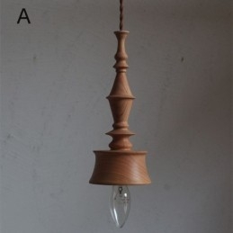 Lampada a sospensione in legno di gomma vintage semplice