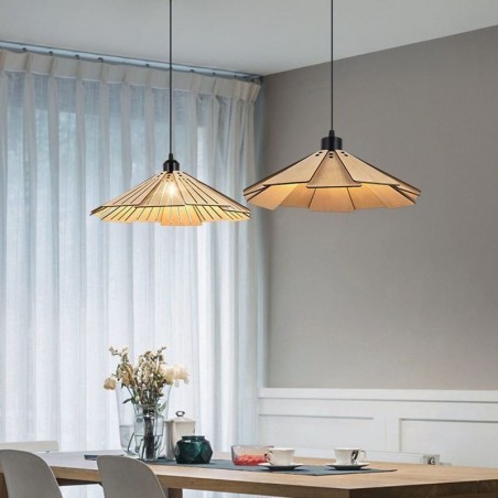 Lampada a sospensione retrò creativa in legno per soffitto E26/E27