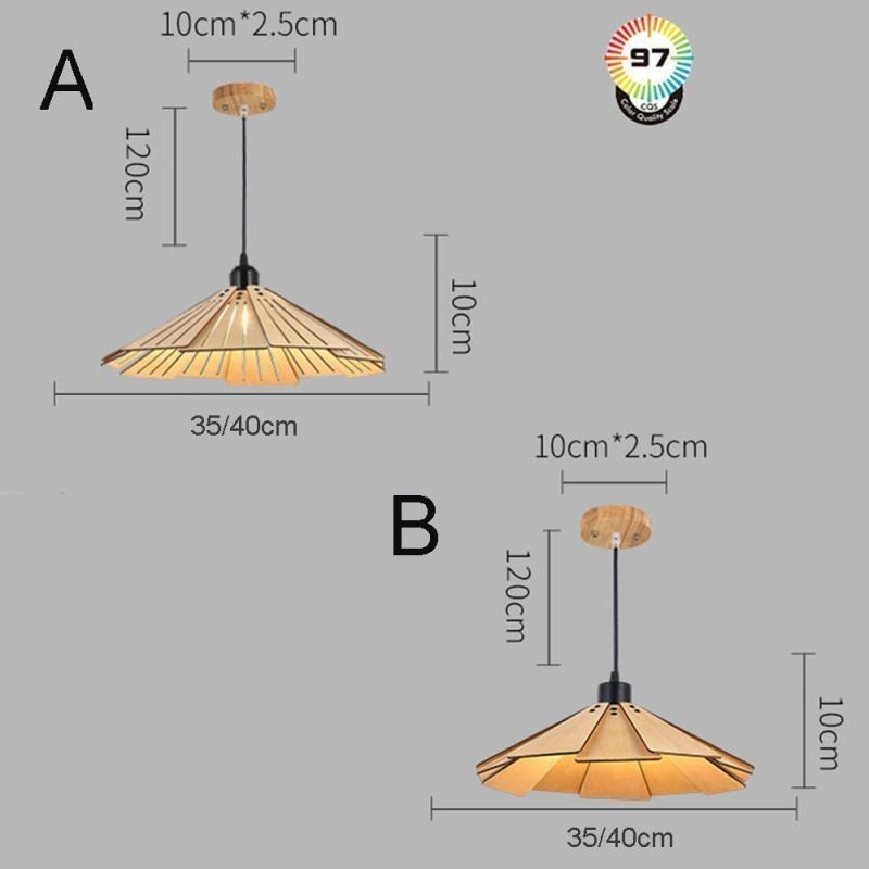 Lampada a sospensione retrò creativa in legno per soffitto E26/E27