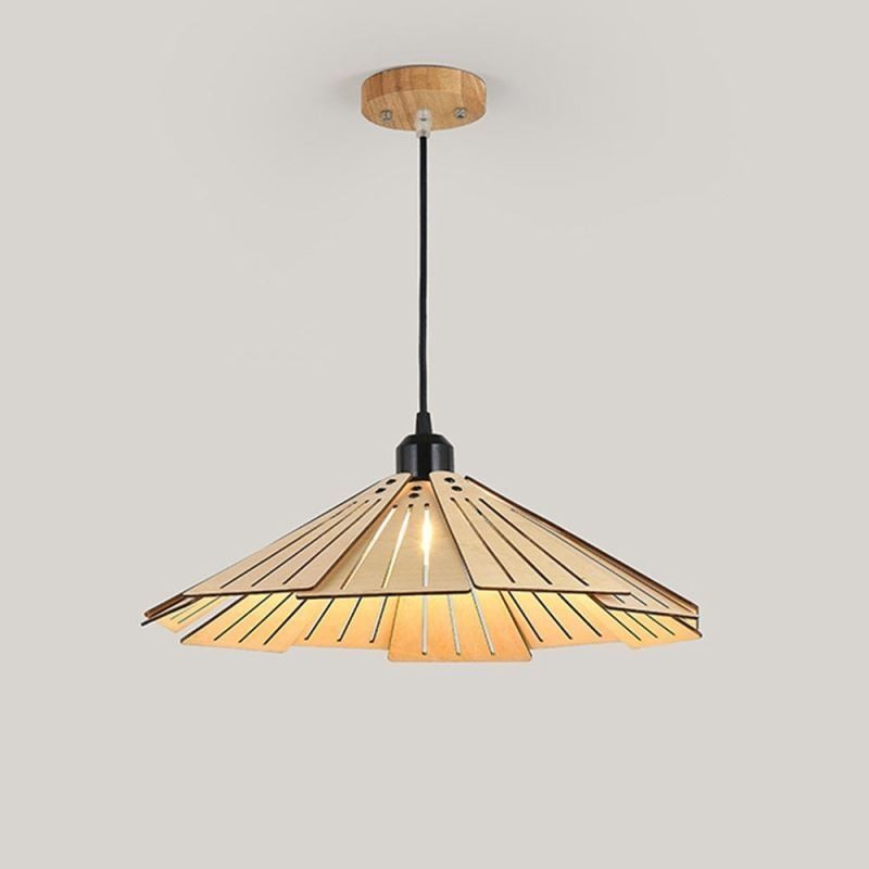 Lampada a sospensione retrò creativa in legno per soffitto E26/E27