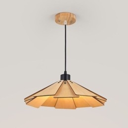 Lampada a sospensione retrò creativa in legno per soffitto E26/E27