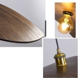 Lampada a sospensione in legno massello retrò, moderna e semplice, E26/E27, cavo 100 cm