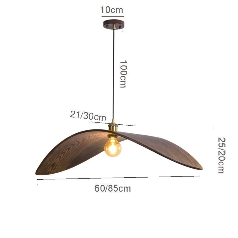 Lampada a sospensione in legno massello retrò, moderna e semplice, E26/E27, cavo 100 cm