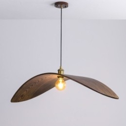 Lampada a sospensione in legno massello retrò, moderna e semplice, E26/E27, cavo 100 cm