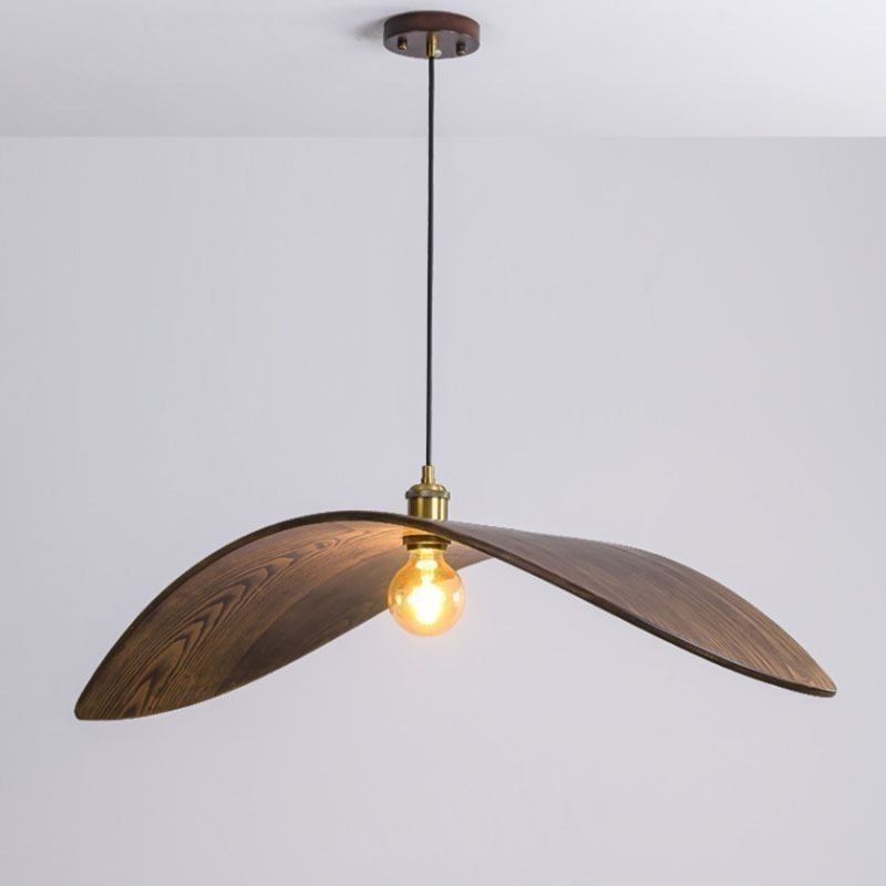 Lampada a sospensione in legno massello retrò, moderna e semplice, E26/E27, cavo 100 cm