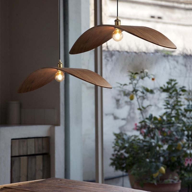 Lampada a sospensione in legno massello retrò, moderna e semplice, E26/E27, cavo 100 cm