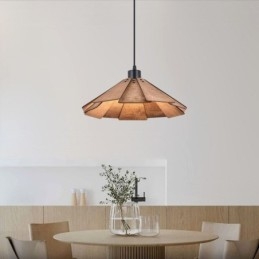 Lampada a sospensione retrò in legno creativa, 1 luce, E26/E27, cavo 120 cm