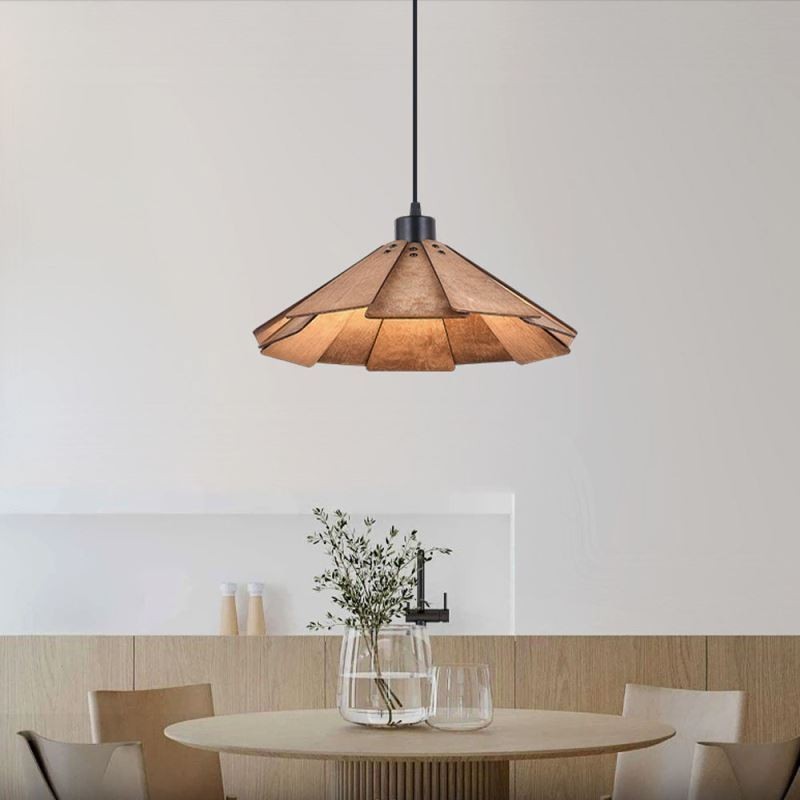 Lampada a sospensione retrò in legno creativa, 1 luce, E26/E27, cavo 120 cm