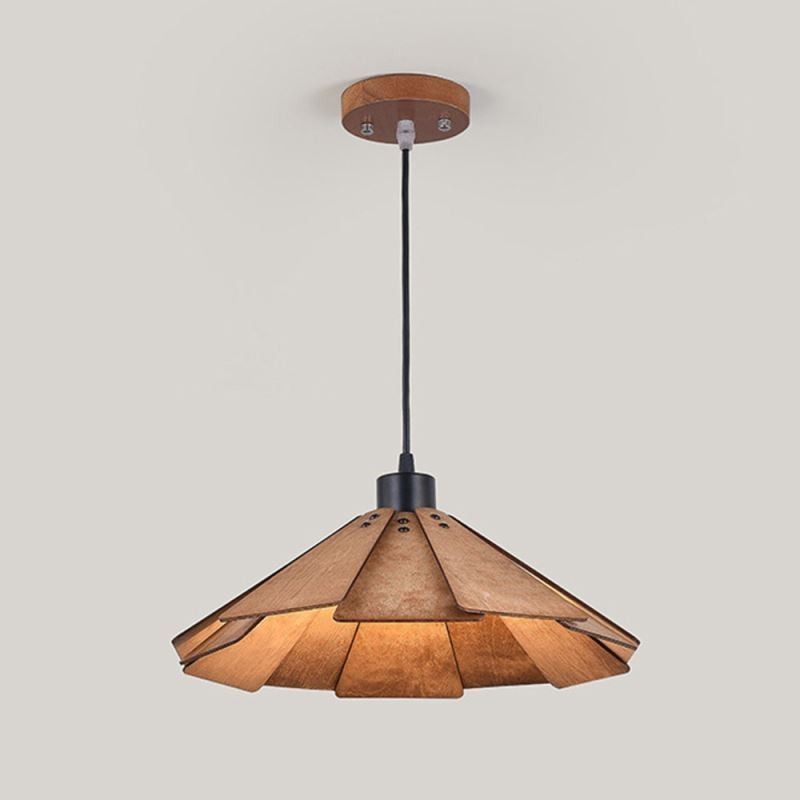 Lampada a sospensione retrò in legno creativa, 1 luce, E26/E27, cavo 120 cm