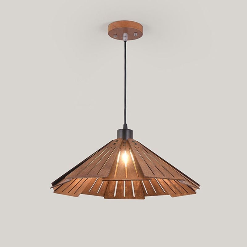 Lampada a sospensione retrò in legno creativa, 1 luce, E26/E27, cavo 120 cm