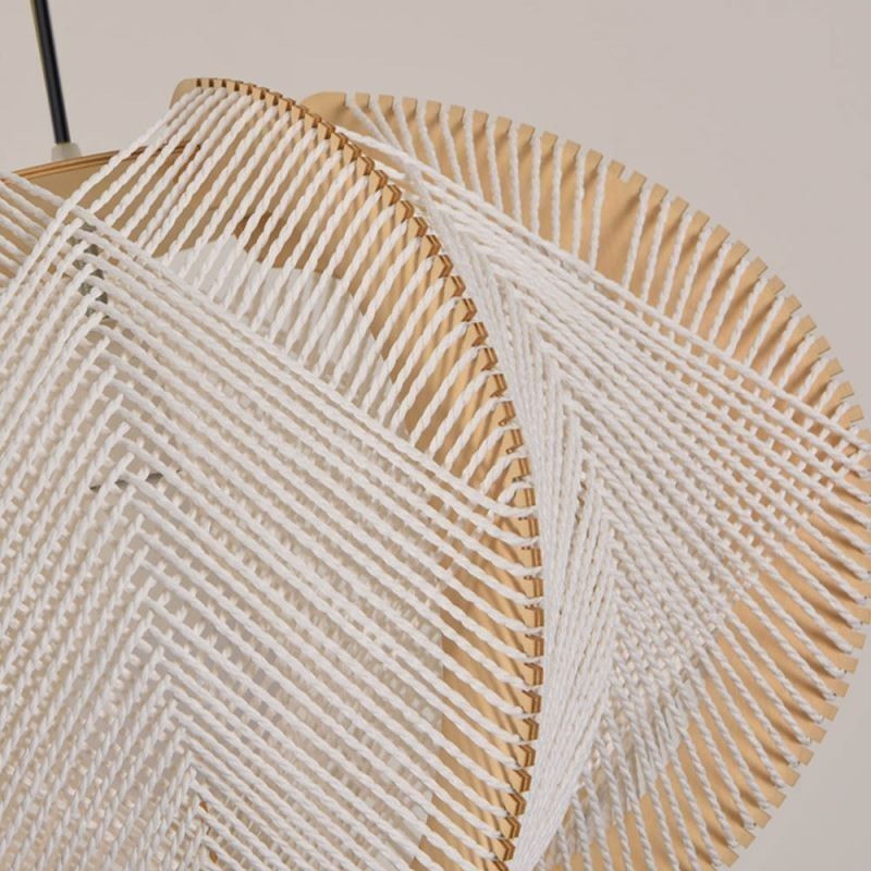 Lampada a sospensione Wabi Sabi nordica retrò in legno massello fatta a mano