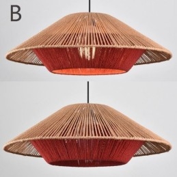 Lampada a sospensione in corda di canapa intrecciata a mano