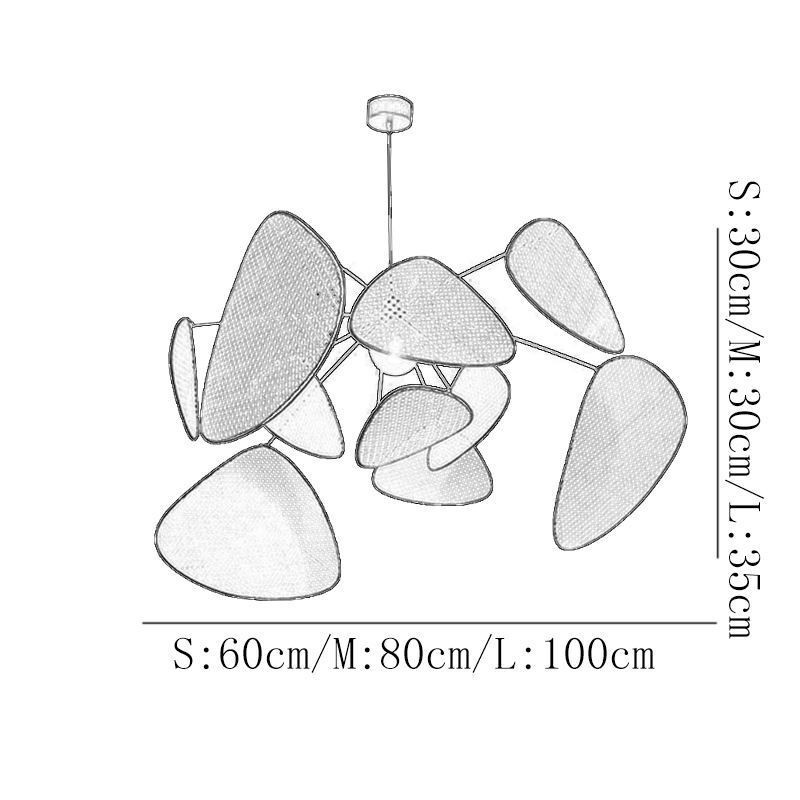 Lampada a sospensione in rattan artificiale intrecciata a mano, naturale, moderna, E26/E27