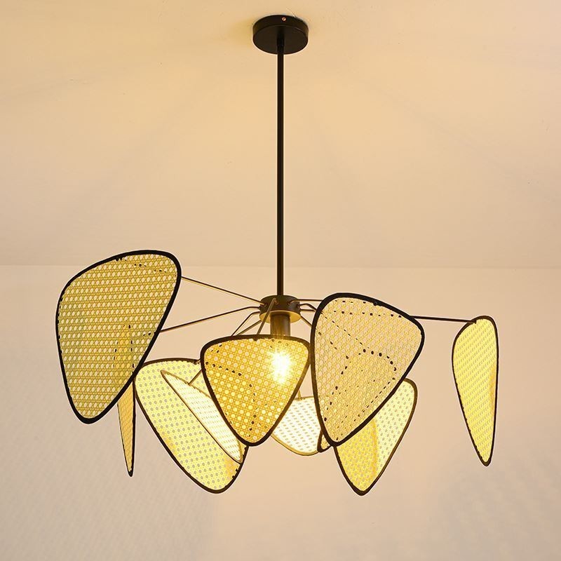 Lampada a sospensione in rattan artificiale intrecciata a mano, naturale, moderna, E26/E27