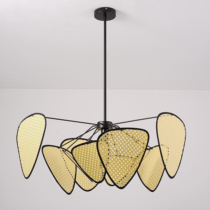 Lampada a sospensione in rattan artificiale intrecciata a mano, naturale, moderna, E26/E27