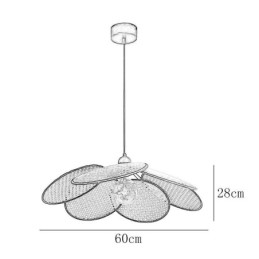 Lampada a sospensione in rattan artificiale intrecciata a mano 60 x 28 cm