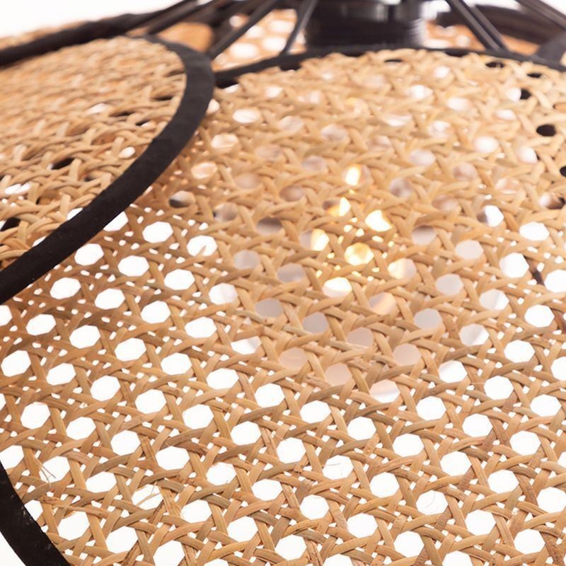 Lampada a sospensione in rattan artificiale intrecciata a mano 60 x 28 cm