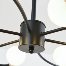Lampadario rustico a sospensione 6 luci petali classici ferro E26/E27 78×9 cm