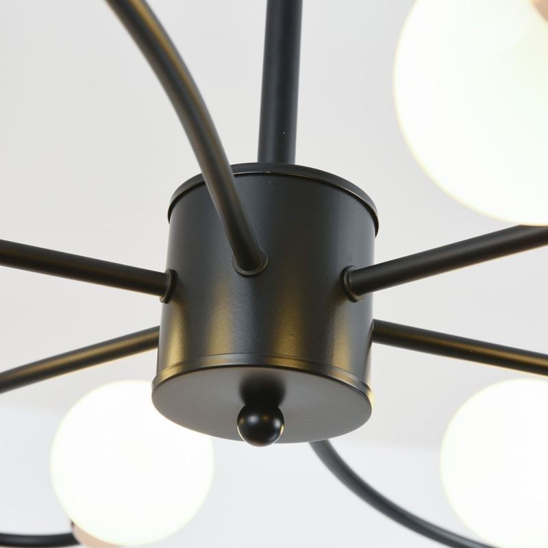 Lampadario rustico a sospensione 6 luci petali classici ferro E26/E27 78×9 cm