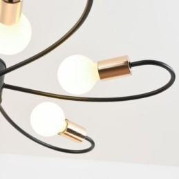 Lampadario rustico a sospensione 6 luci petali classici ferro E26/E27 78×9 cm