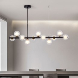 Lampada a sospensione Magic Beans in vetro, 11 luci, 100 x 24 cm