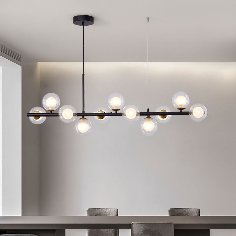 Lampada a sospensione Magic Beans in vetro, 11 luci, 100 x 24 cm