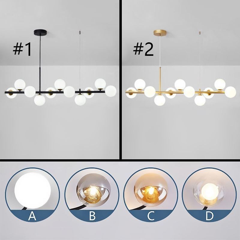 Lampada a sospensione Magic Beans in vetro, 11 luci, 100 x 24 cm