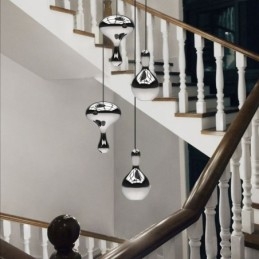 Lampada a sospensione in vetro elettroplaccato moderna e semplice, piccola