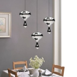 Lampada a sospensione in vetro elettroplaccato moderna e semplice, piccola