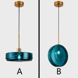 Lampada a sospensione in vetro rotondo minimalista moderna in ferro battuto