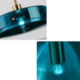 Lampada a sospensione in vetro rotondo minimalista moderna in ferro battuto