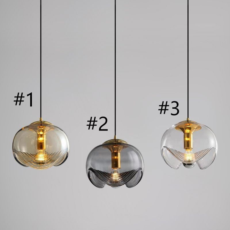 Lampada a sospensione in vetro moderna minimalista Stamen in ferro battuto