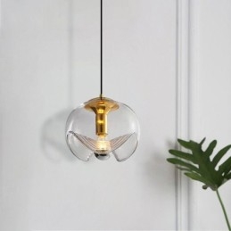 Lampada a sospensione in vetro moderna minimalista Stamen in ferro battuto